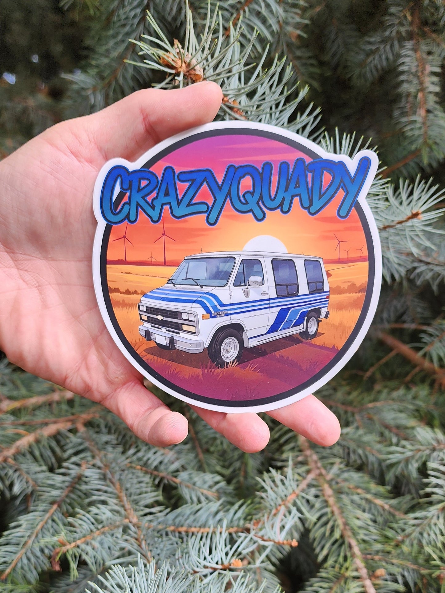 CrazyQuady Van Camper Retro Sticker
