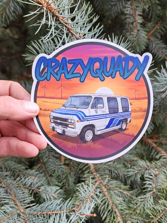 CrazyQuady Van Camper Retro Sticker