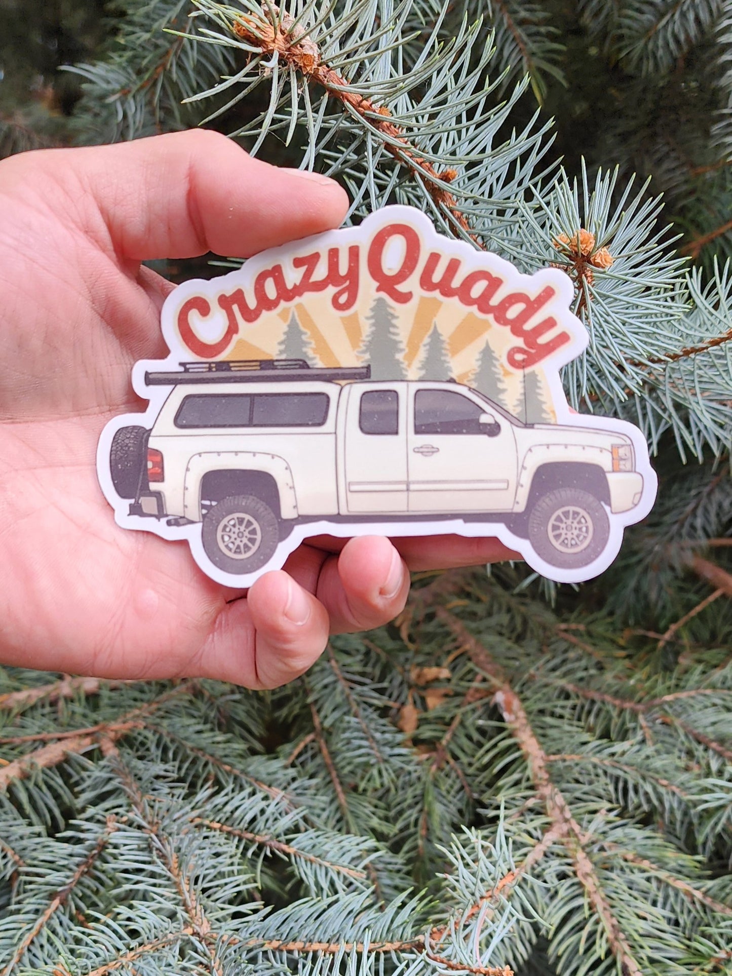 CrazyQuady Truck Camper with Sun Sticker
