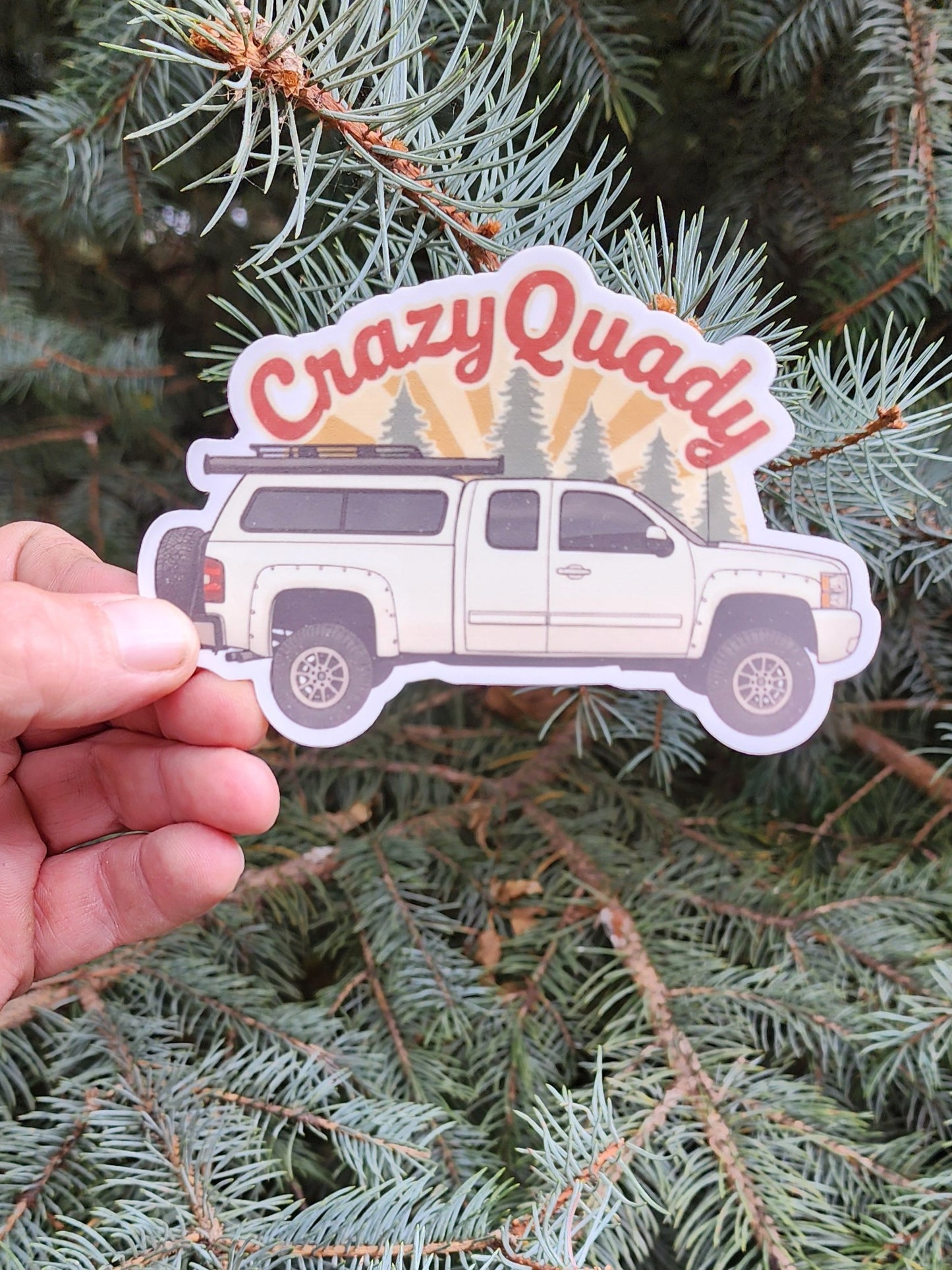 CrazyQuady Truck Camper with Sun Sticker