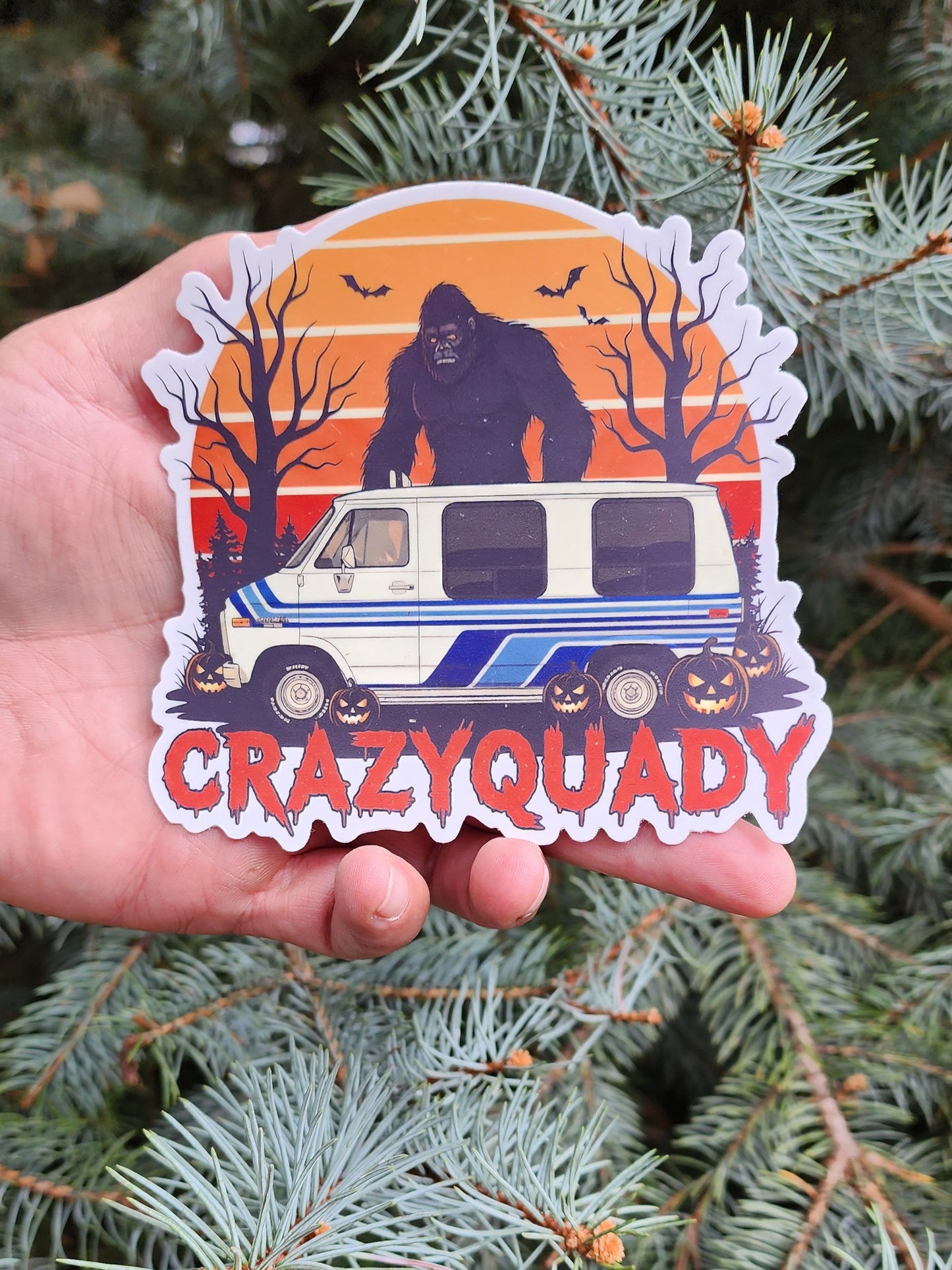 CrazyQuady Van Camper Halloween Sticker