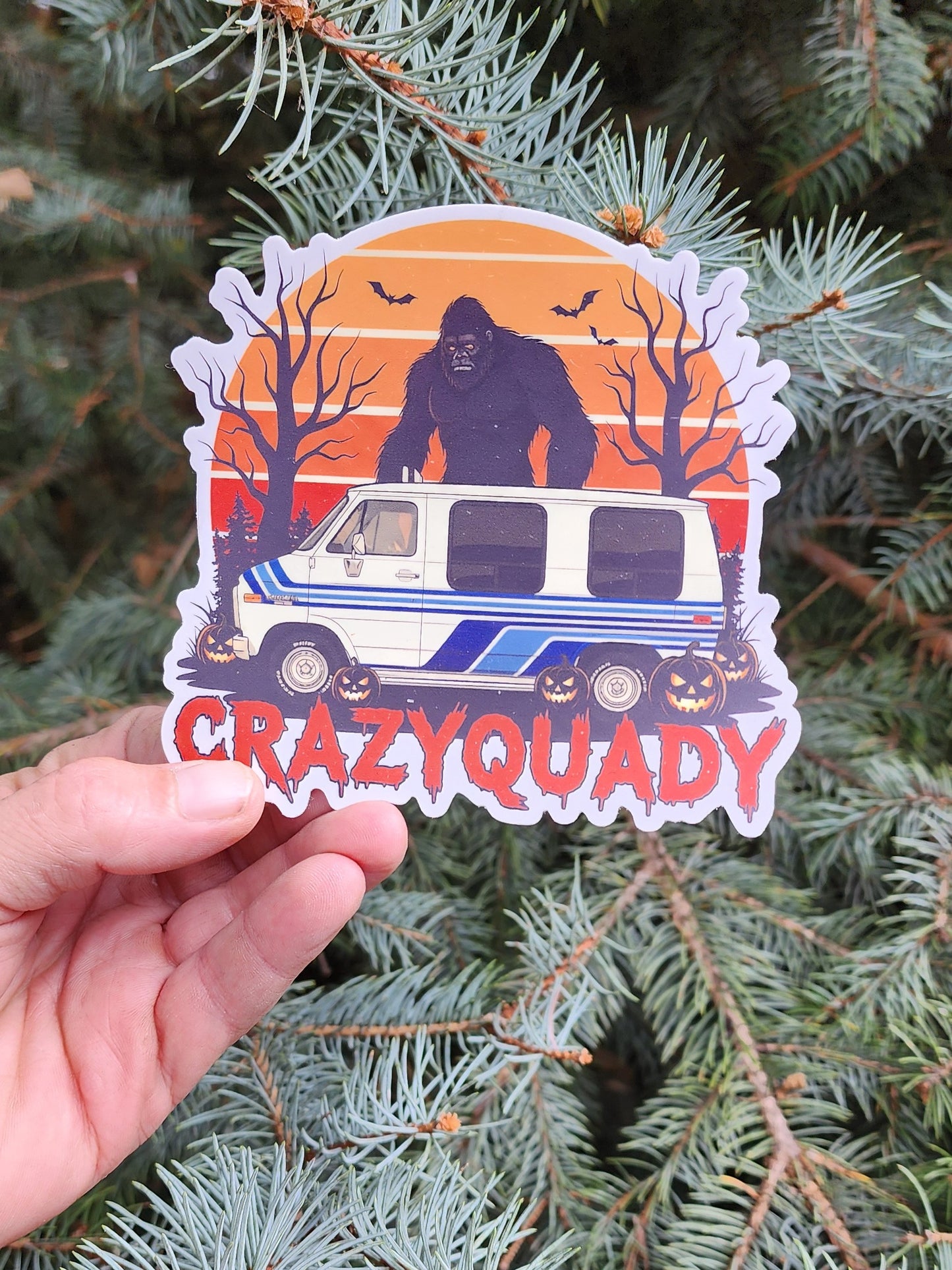 CrazyQuady Van Camper Halloween Sticker