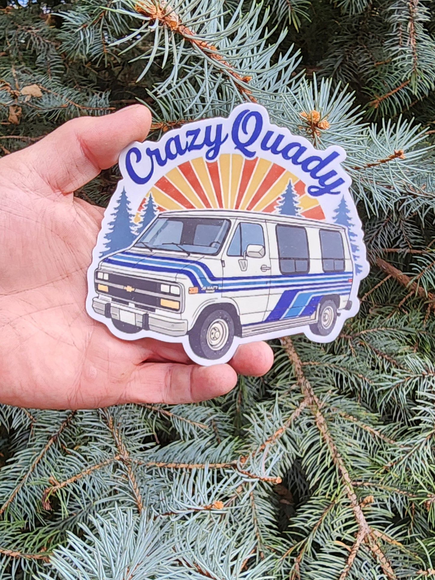 CrazyQuady Van Camper Sun Sticker