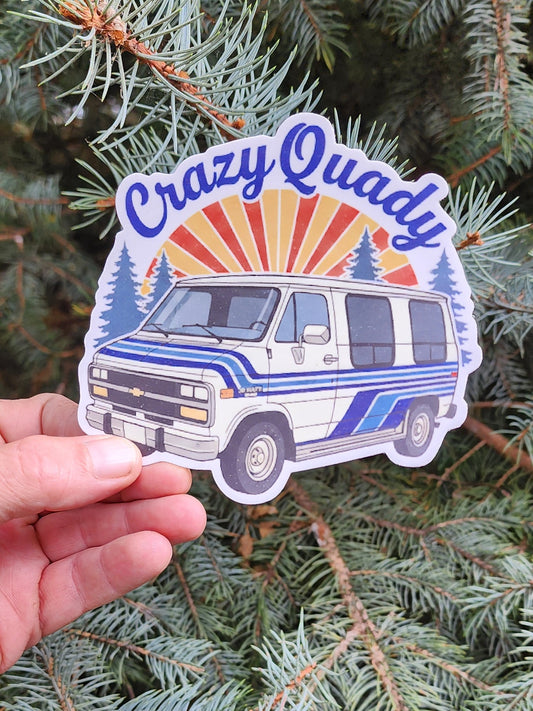 CrazyQuady Van Camper Sun Sticker